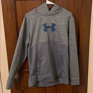 Grey And Blue Under Armour Hoodie! Size: Medium